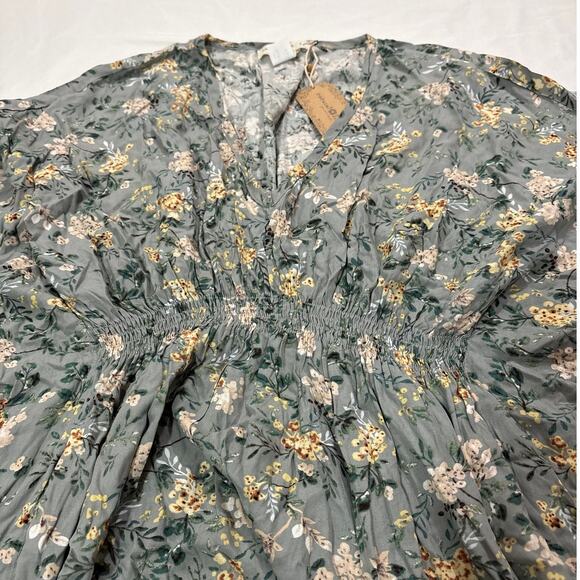 NWT Natural Life Womens Small Sanibel Island Caftan Floral Beachy Batwing Dress - Picture 7 of 9